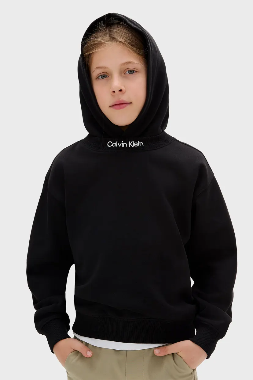 Детское черное худи NECK EMBRO LOGO 5