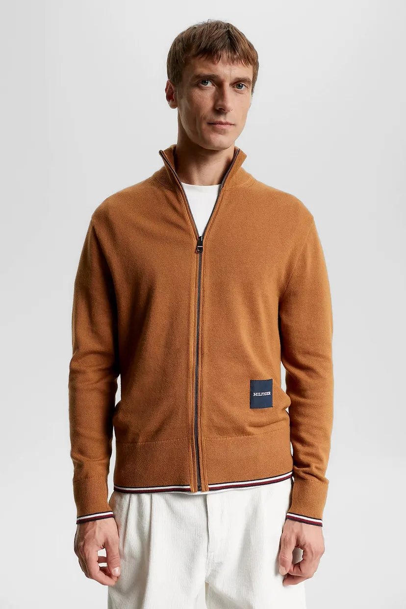 Чоловічий коричневий кардиган MONOTYPE GS TIPPED ZIP THROUGH 1