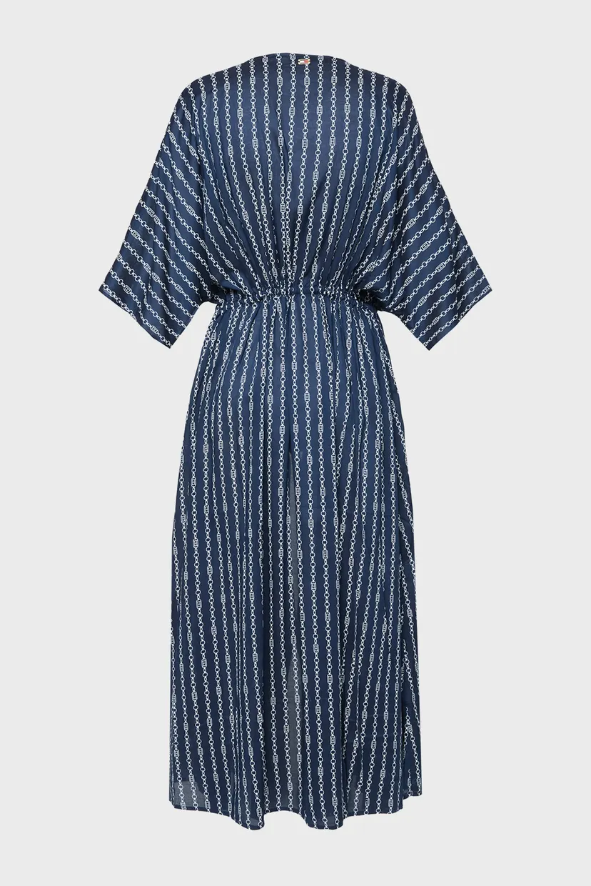 Жіноча темно-синя туніка з візерунком LONG KAFTAN 6