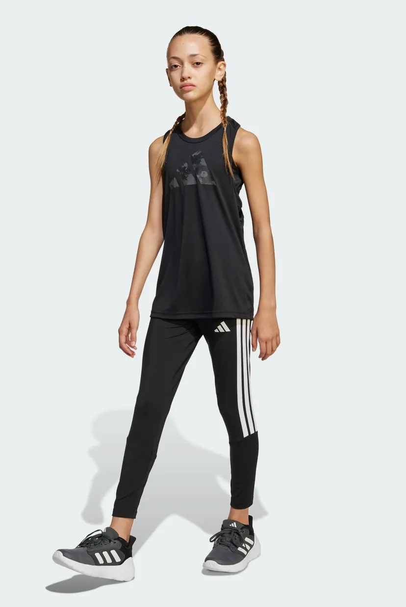 Детские черные тайтсы Train Essentials 3-Stripes Kids 3