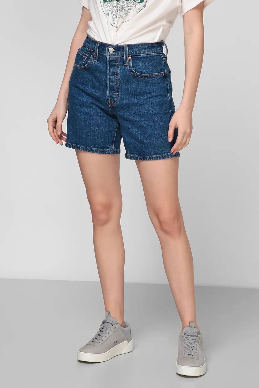 Женские синие джинсовые шорты 501® MID THIGH 3
