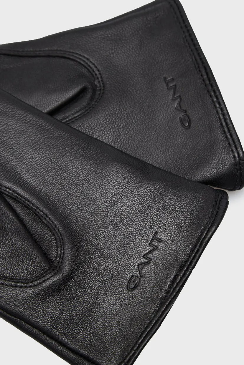 Жіночі чорні шкіряні рукавички LEATHER GLOVES 3