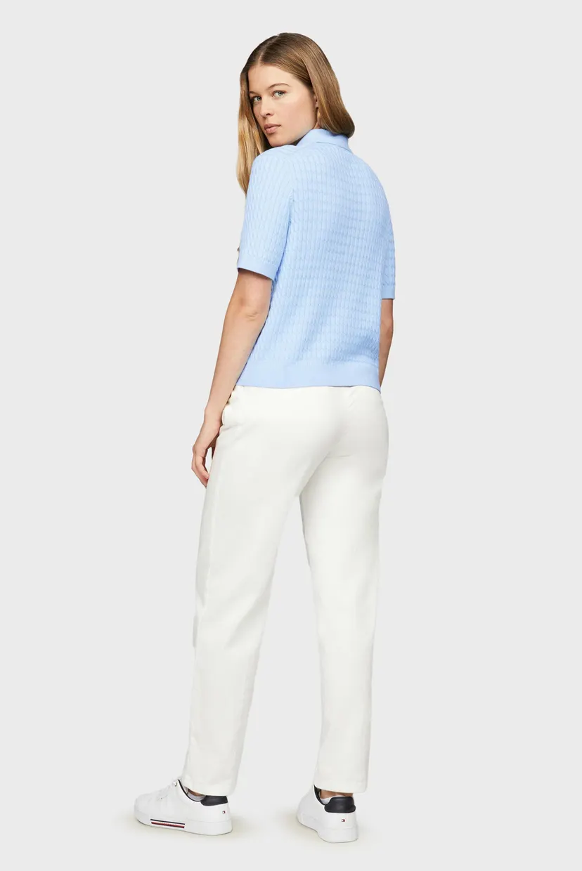Женское голубое поло CO CABLE FINE GG POLO SWEATER SS 3