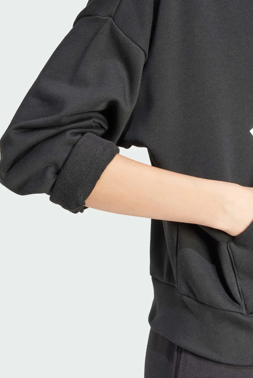 Женское черное худи Essentials Big Logo French Terry Loose 5