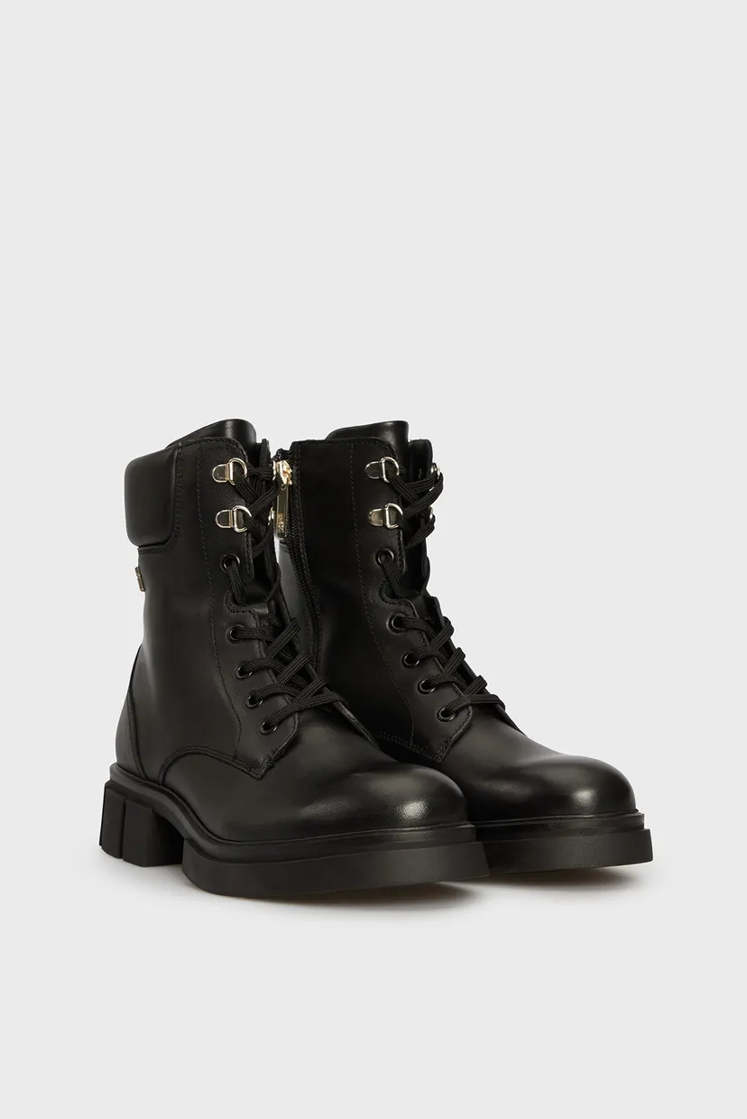 Жіночі чорні шкіряні черевики LACE-UP BIKER LEATHER 3