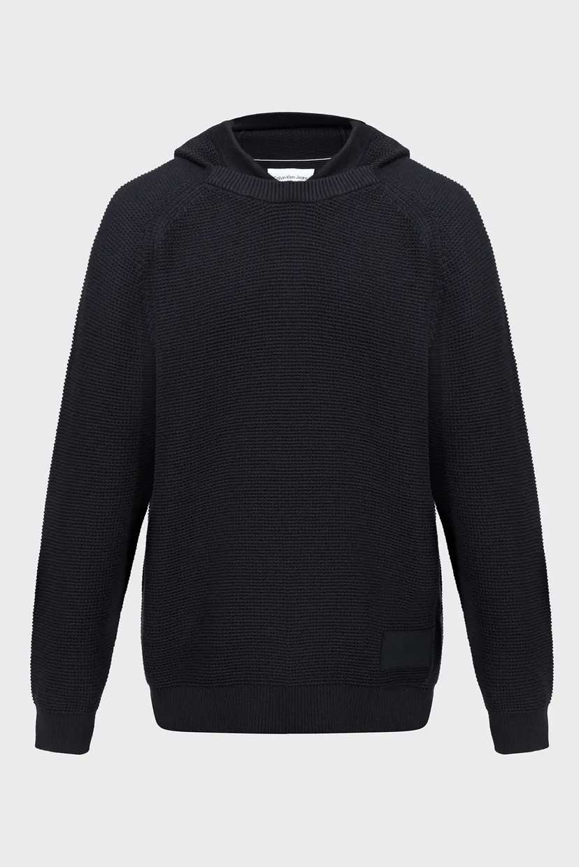 Мужское черное худи UTILITY DETAIL HOODED SWEATER 5