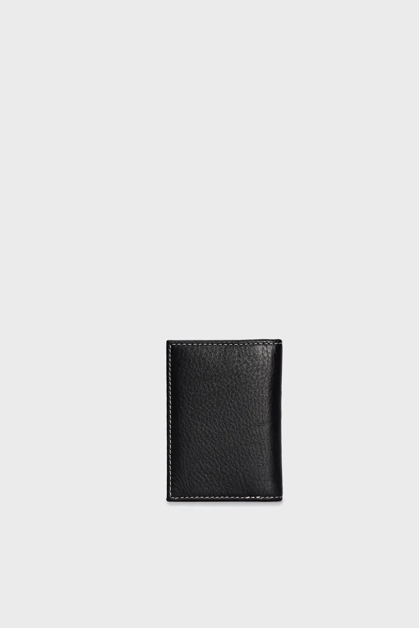 Мужской черный кожаный кардхолдер TH CORP LEATHER BIFOLD 4