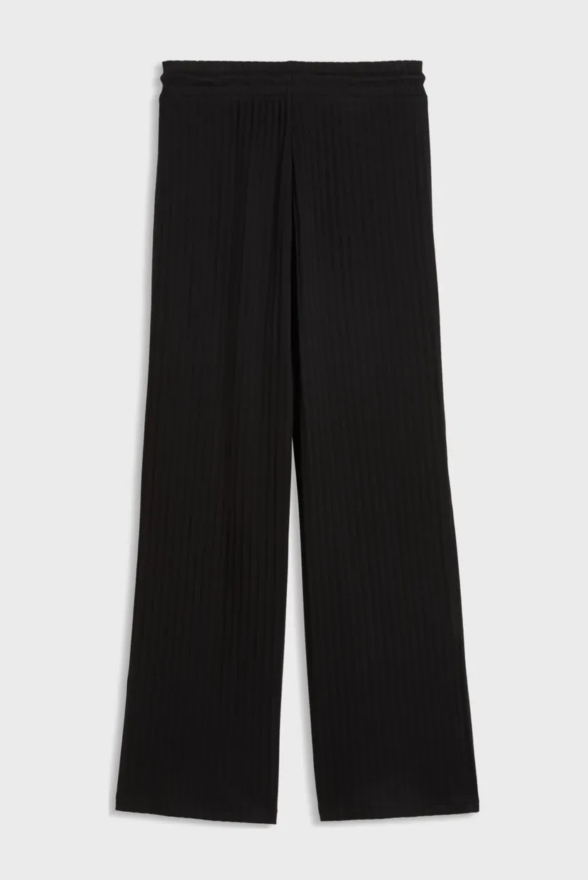 Женские черные спортивные брюки в полоску HER High-Waist Wide Leg Pants Women 5