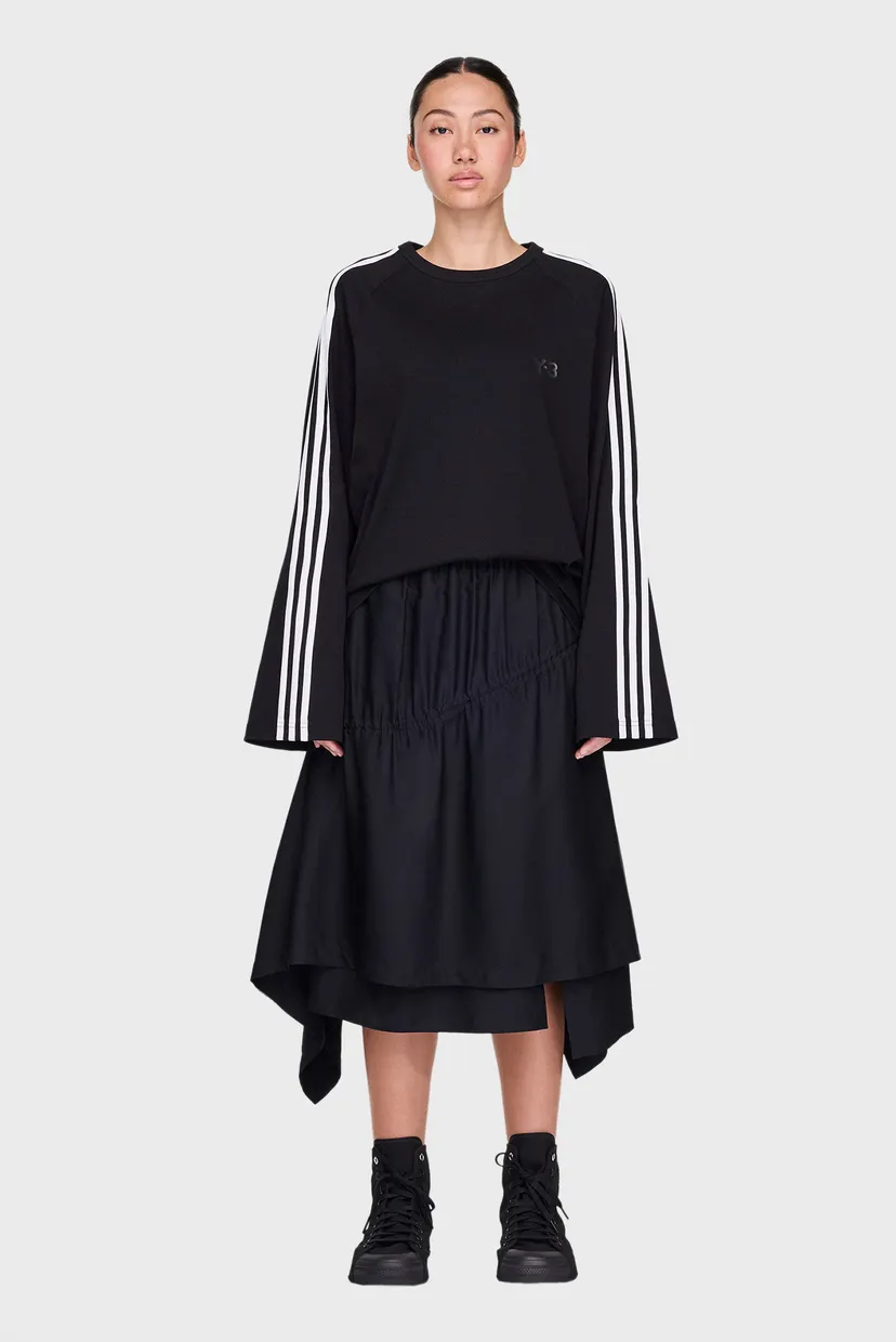 Чорний лонгслів Y-3 Top 3-Stripes (унісекс) 4