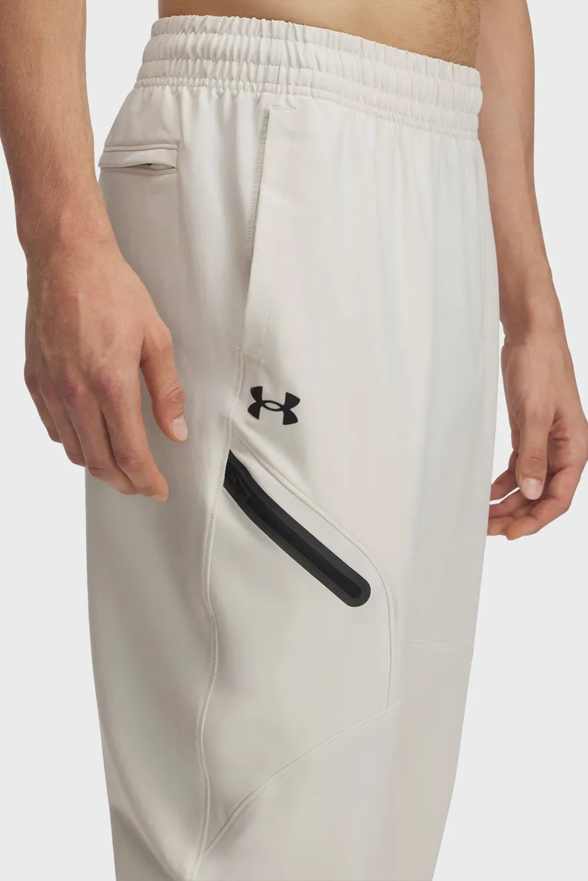 Мужские белые спортивные брюки UA Unstoppable Woven Jogger 4