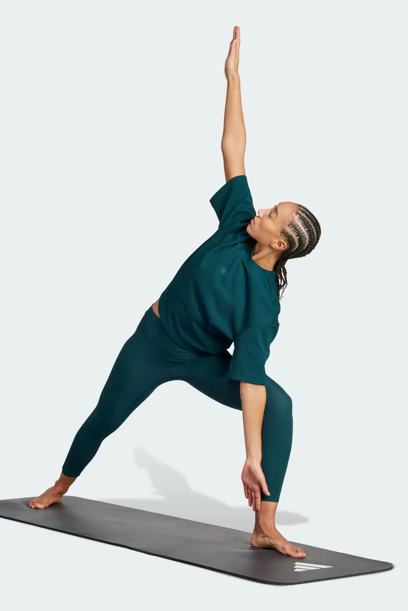 Жіноча темно-зелена футболка Yoga Motion Waffle adidas JM4475 — MD