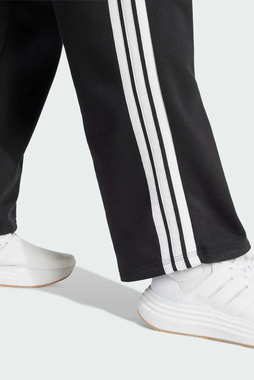 Жіночі чорні спортивні штани Essentials 3-Stripes Open-Hem French Terry Joggers 5