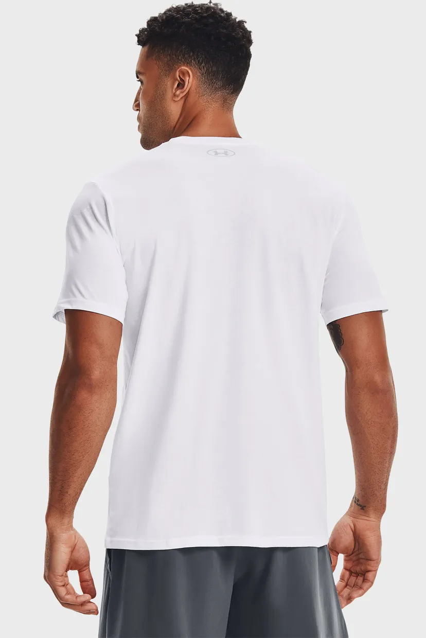 Мужская белая футболка UA TEAM ISSUE WORDMARK SS 3