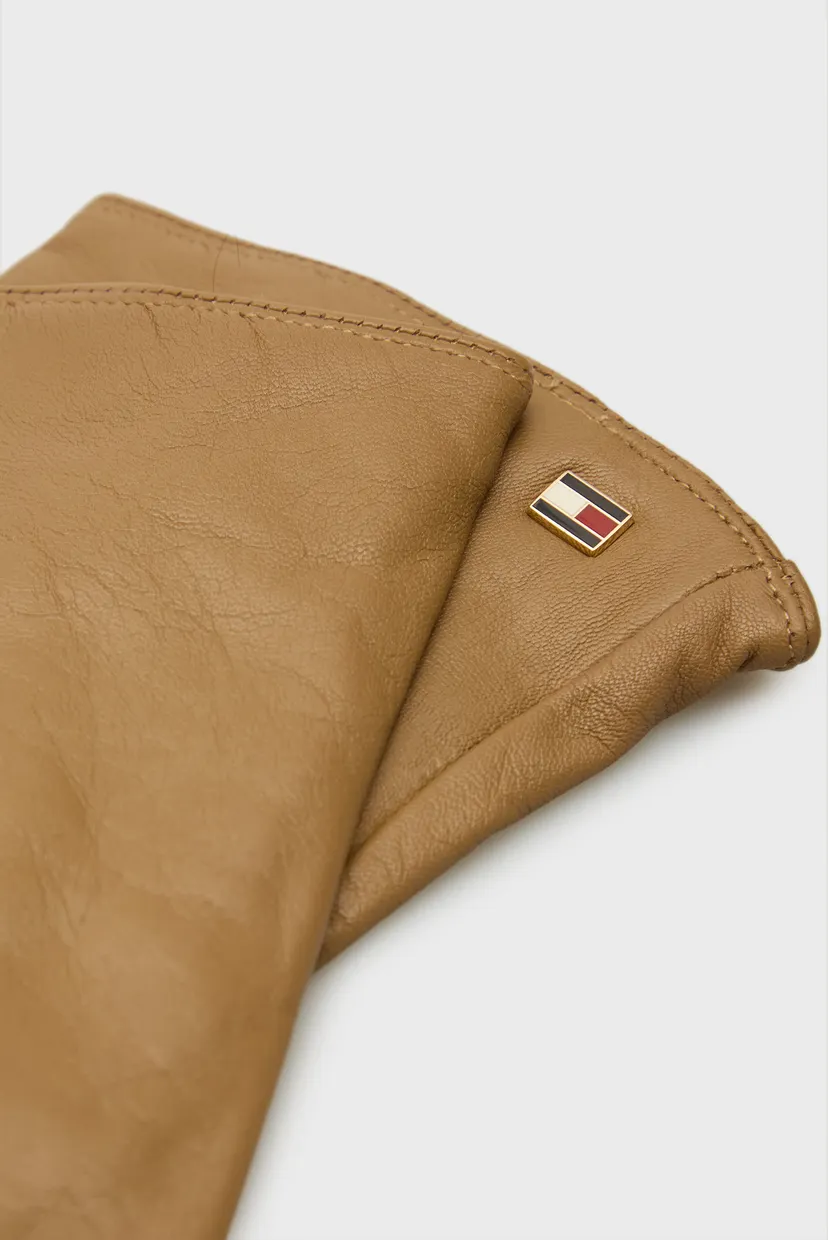 Женские бежевые кожаные перчатки ESSENTIAL FLAG LEATHER GLOVES 3