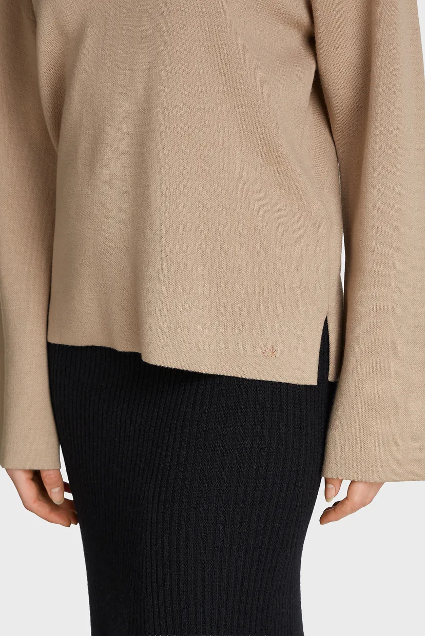 Жіночий бежевий вовняний пуловер DF WOOL BLEND SWEATER 3