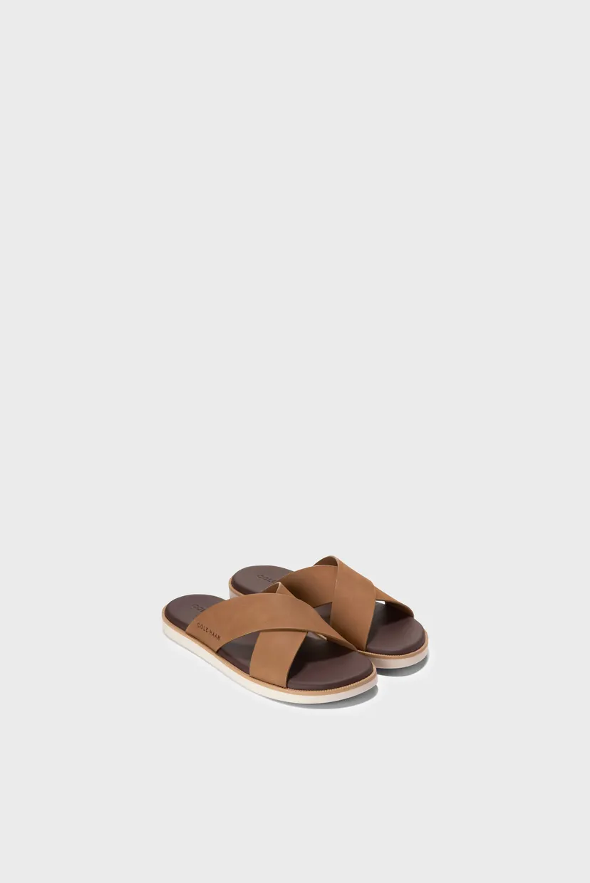 Чоловічі коричневі нубукові слайдери Nantucket Cross Strap 5