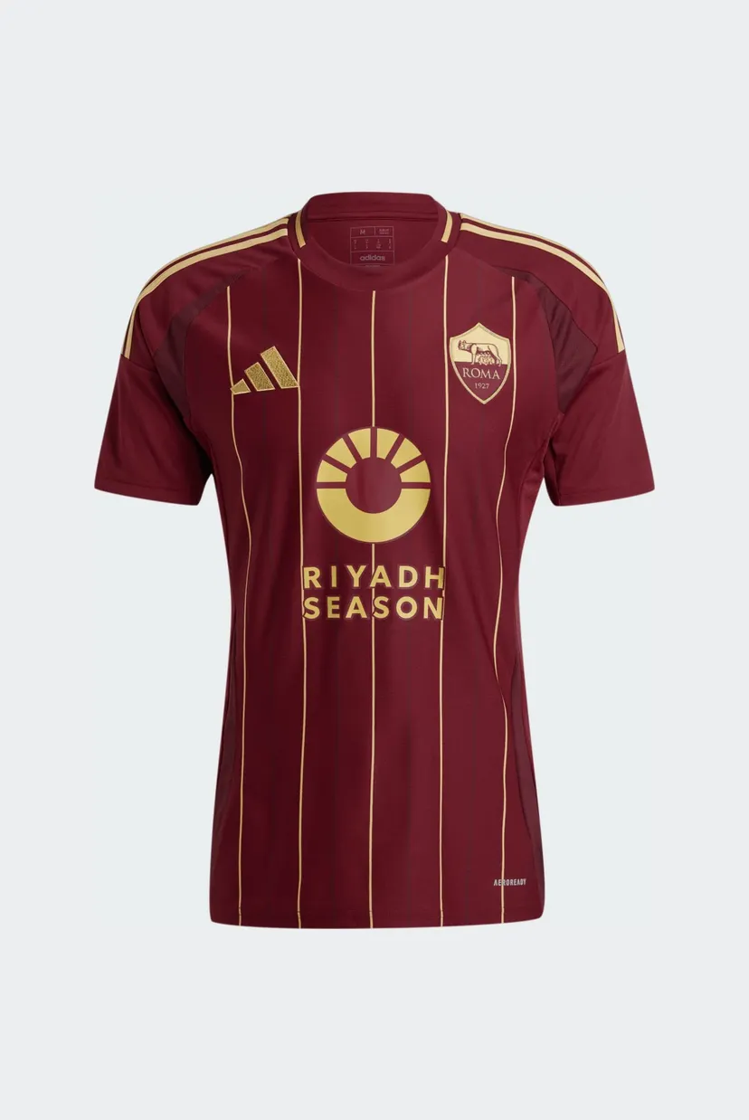 Мужская бордовая футболка в полоску AS Roma 24/25 6
