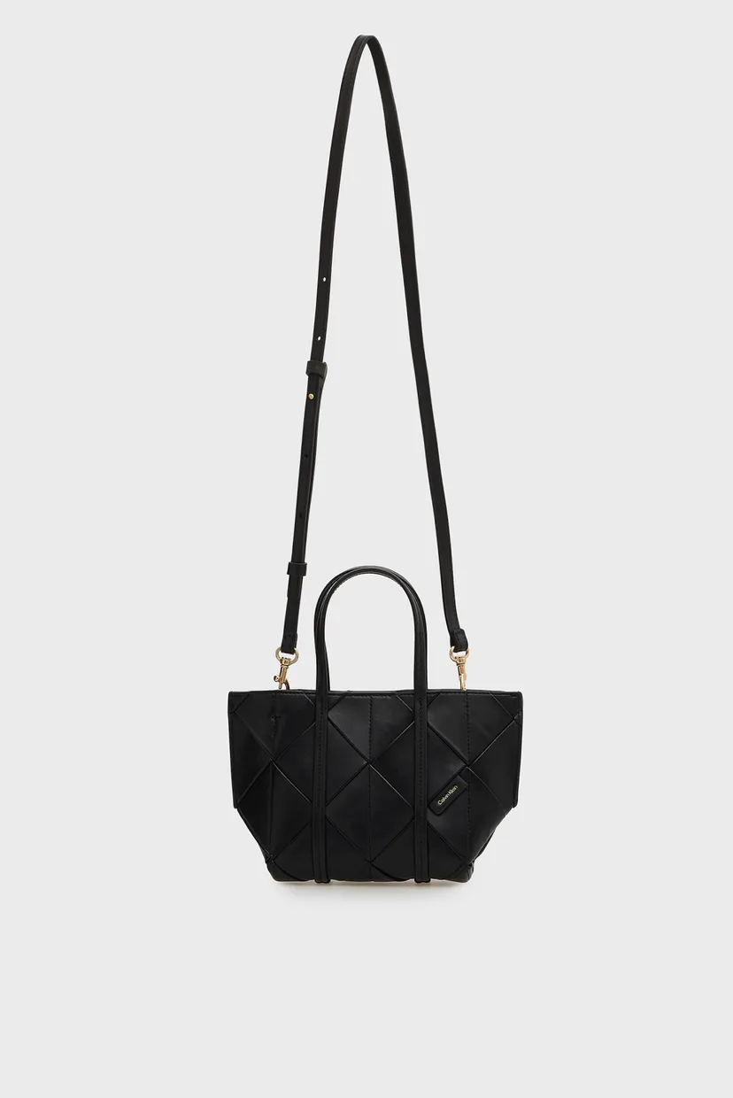 Женская черная сумка WOVEN MINI TOTE CROSSBODY 5