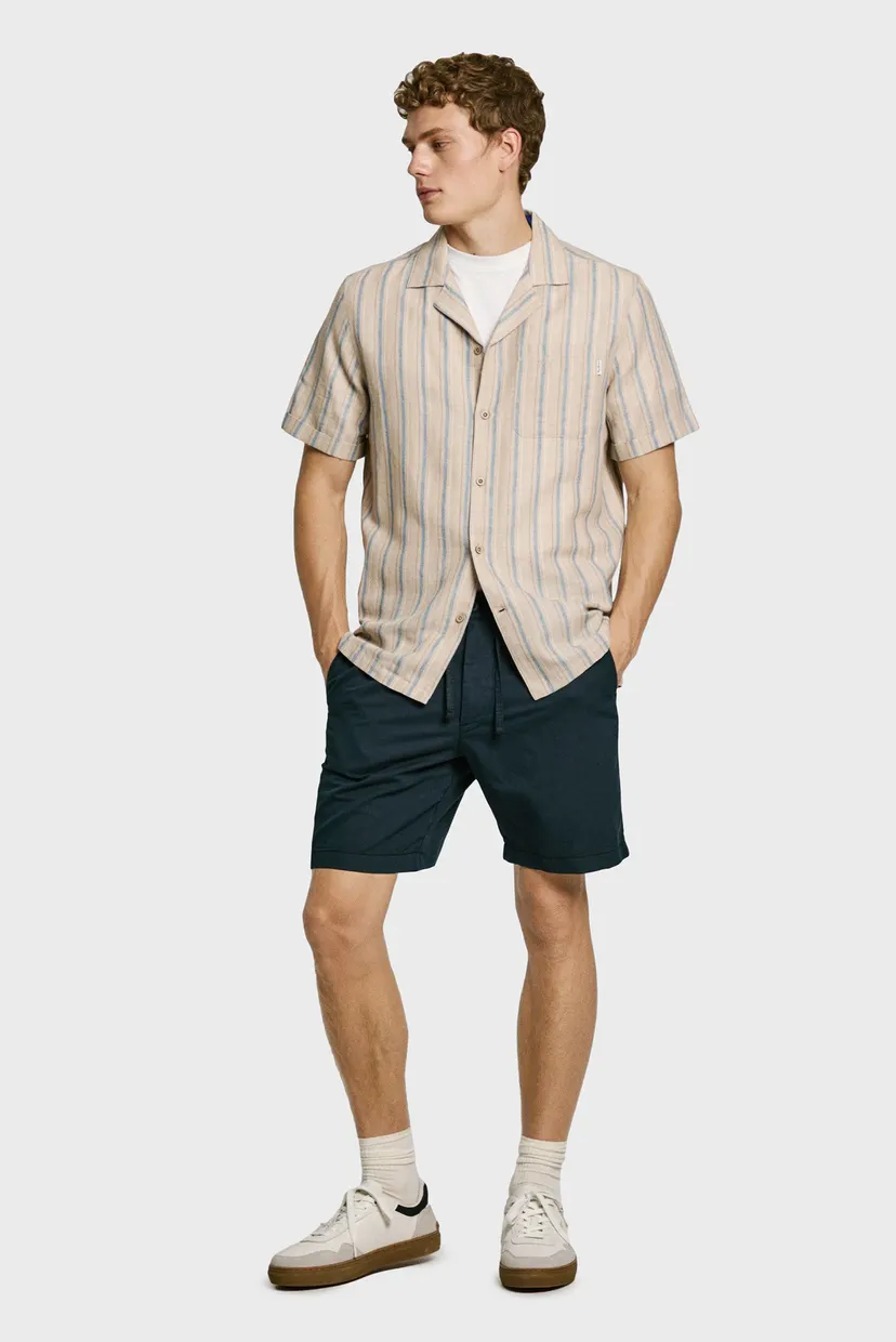 Мужские темно-синие льняные шорты RELAXED LINEN SMART 4