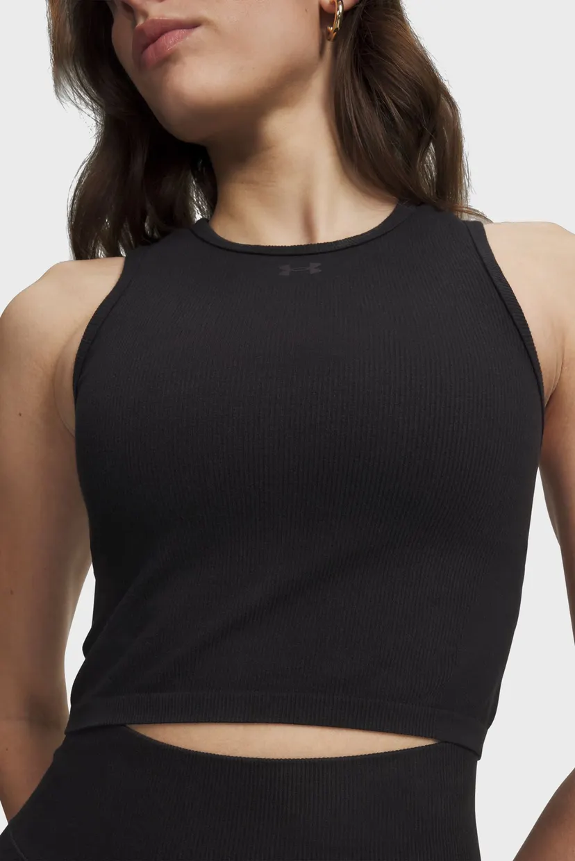 Женский черный топ Seamless Cotton Hand Tank-BLK 3