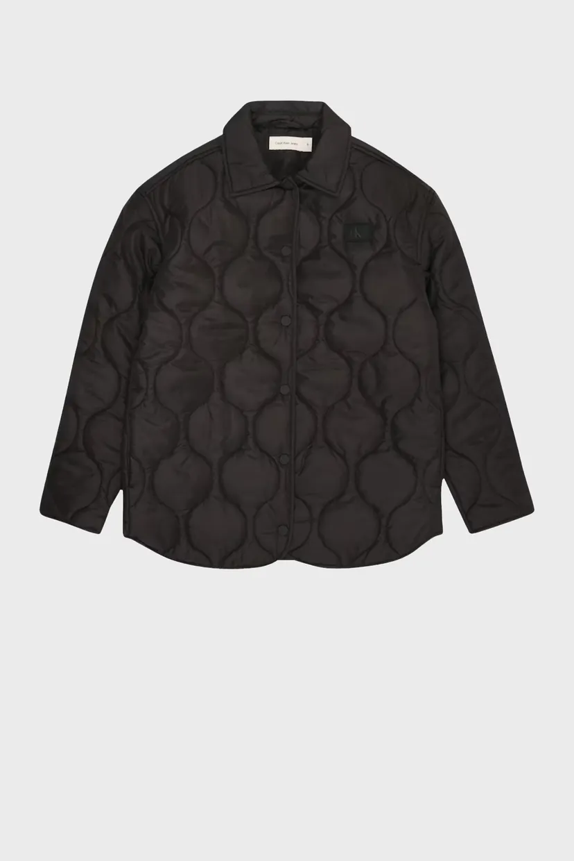 Детская черная рубашка-пальто QUILTED OVERSHIRT 4