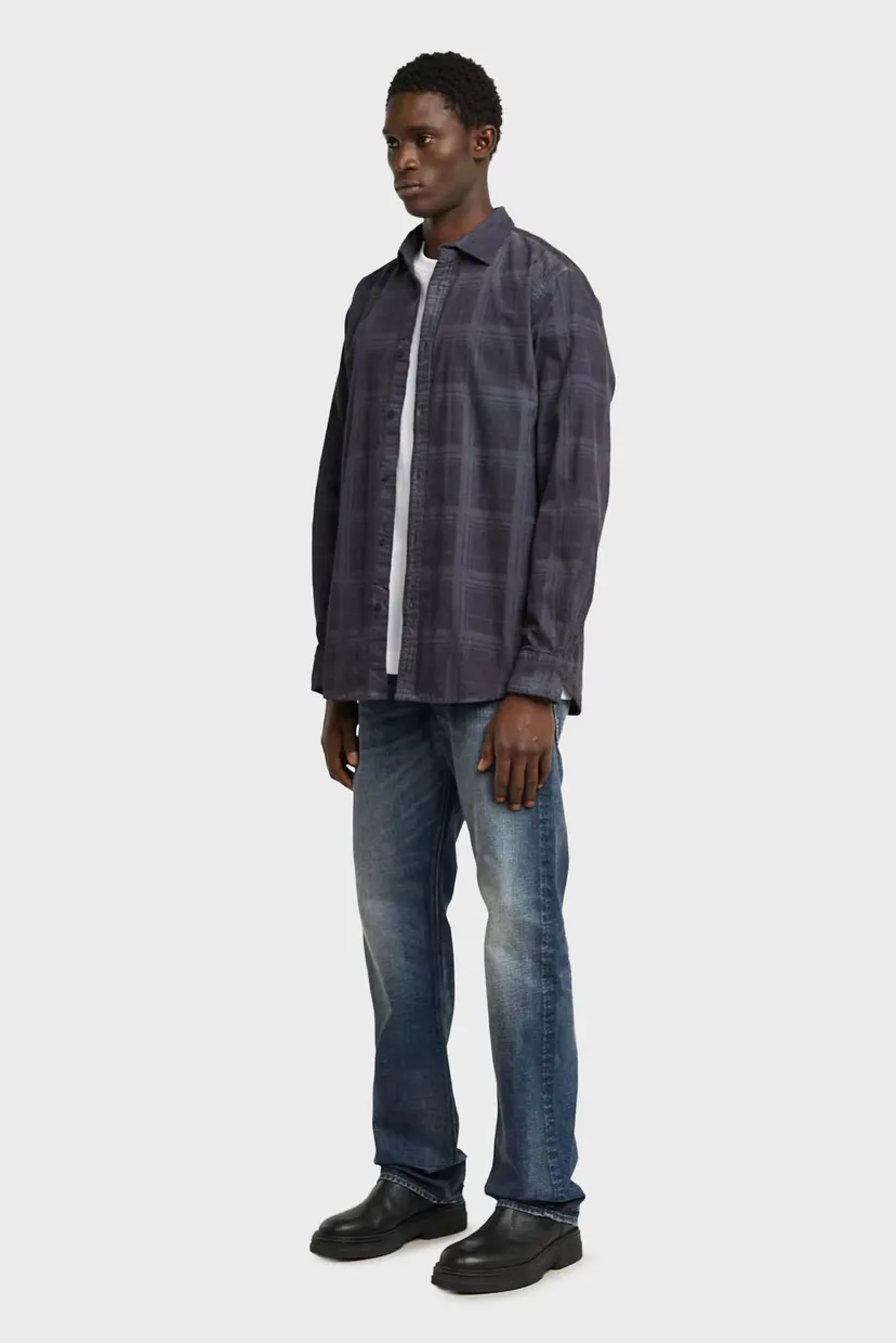 Чоловіча темно-синя картата сорочка Clean Regular Shirt l/s 3
