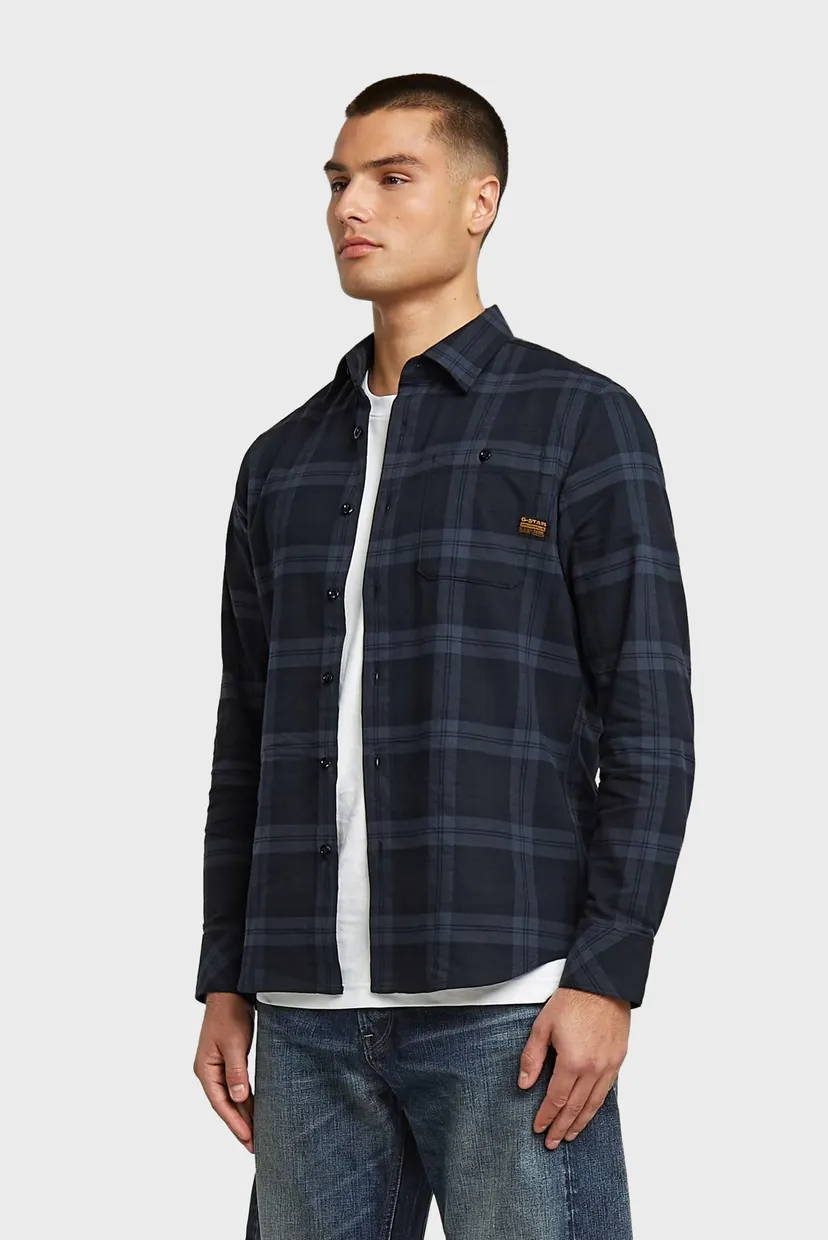 Чоловіча темно-синя картата сорочка Bristum 2.0 Slim Shirt l/s/ 3