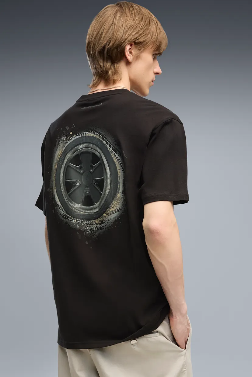 Мужская черная футболка Porsche Legacy Oversized Graphic Tee Men 3