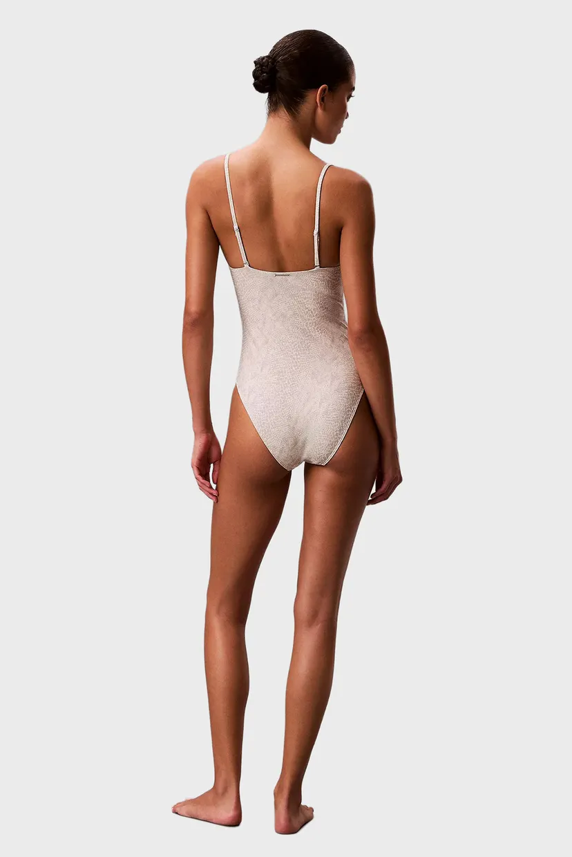 Женский серый купальник с узором BANDEAU 4