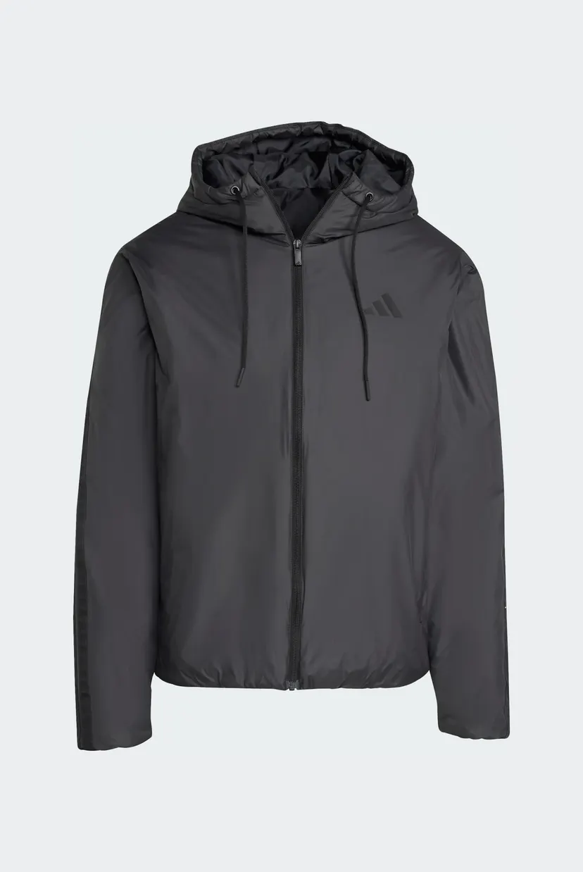 Чоловіча чорна куртка Essentials CLIMAWARM 3-Stripes Insulated Hooded 6