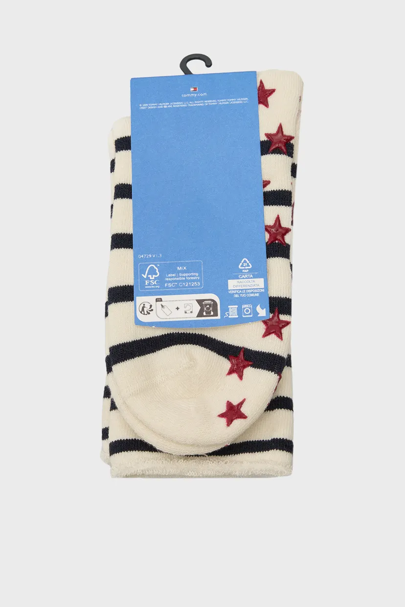 Дитячі білі шкарпетки у смужку TH KIDS SOCK 1P HOME SOCK 3
