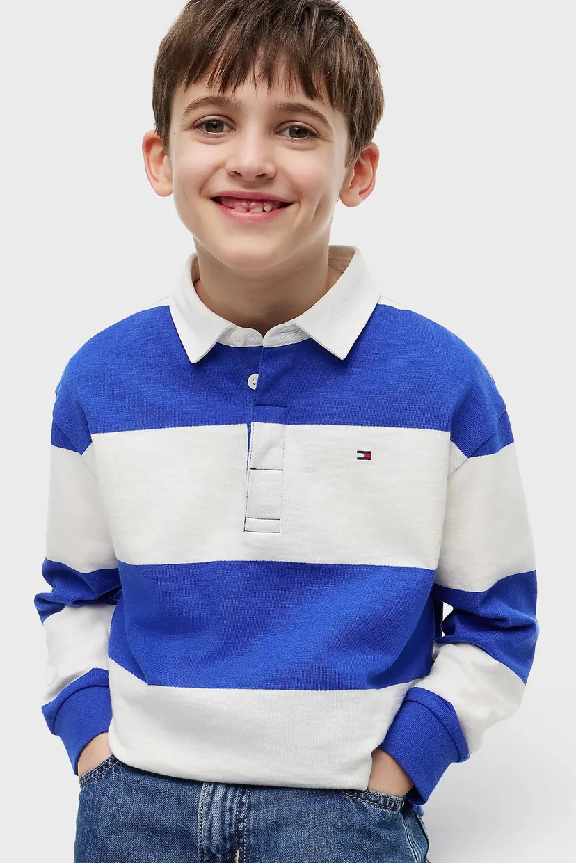 Дитяче поло у смужку SLUB RUGBY STRIPE POLO LS 4