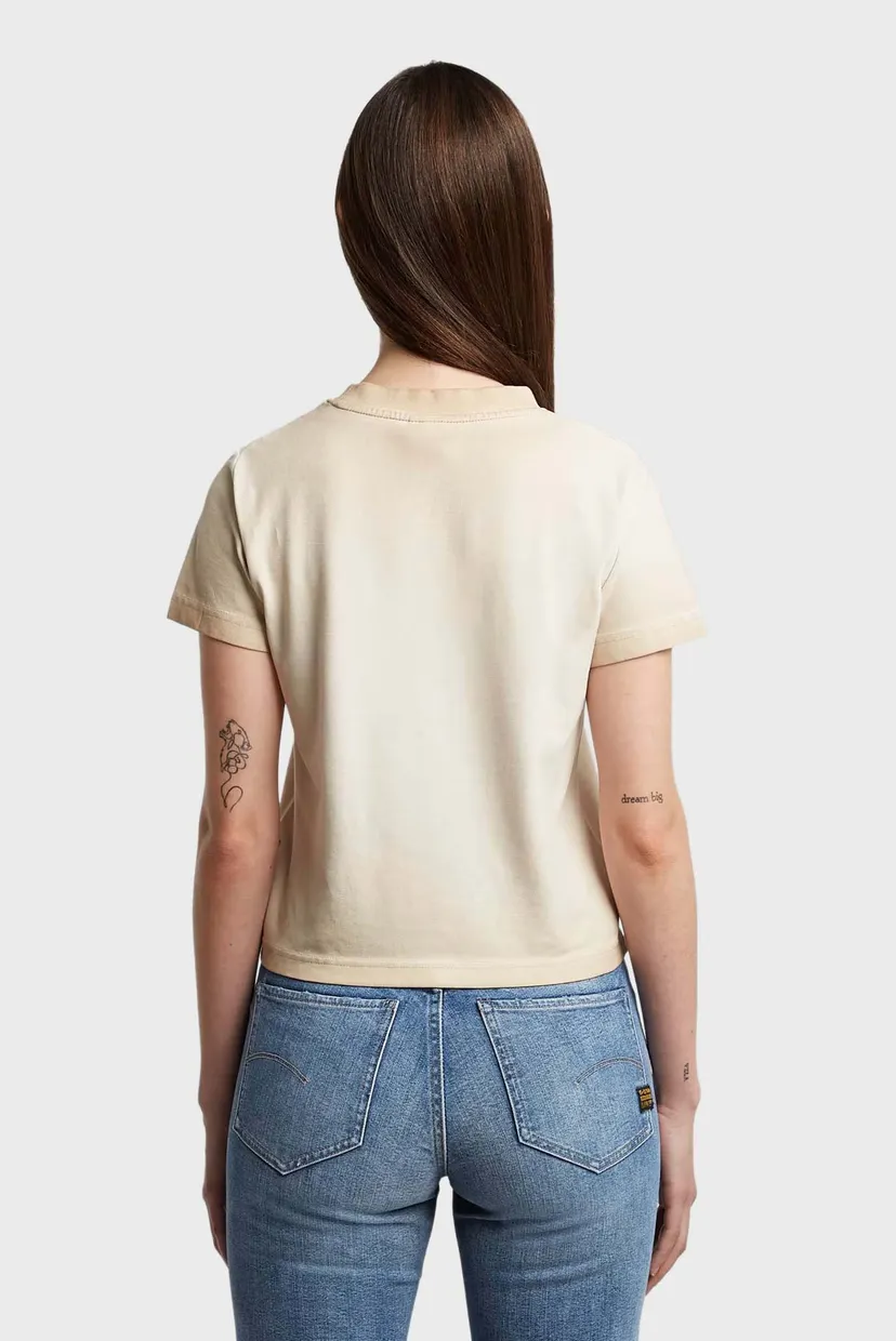 Жіноча бежева футболка Overdyed 3