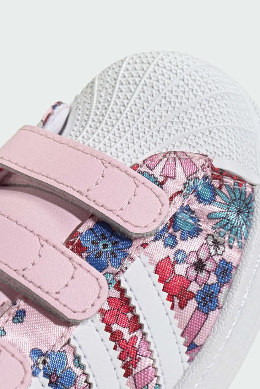 Дитячі рожеві снікерси з візерунком ADIDAS LIBERTY LONDON SUPERSTAR II COMFORT CLOSURE 8