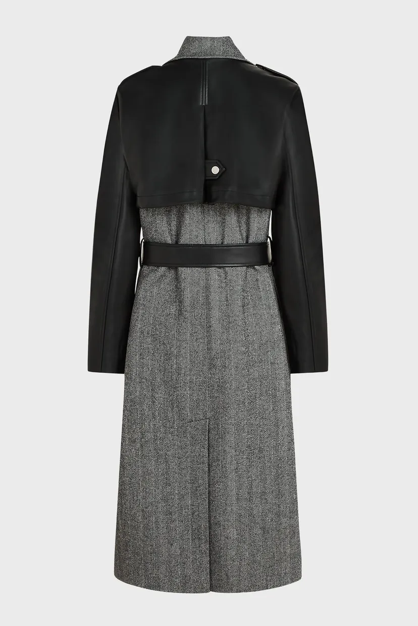 Жіноче сіре пальто з візерунком tweed and faux 6