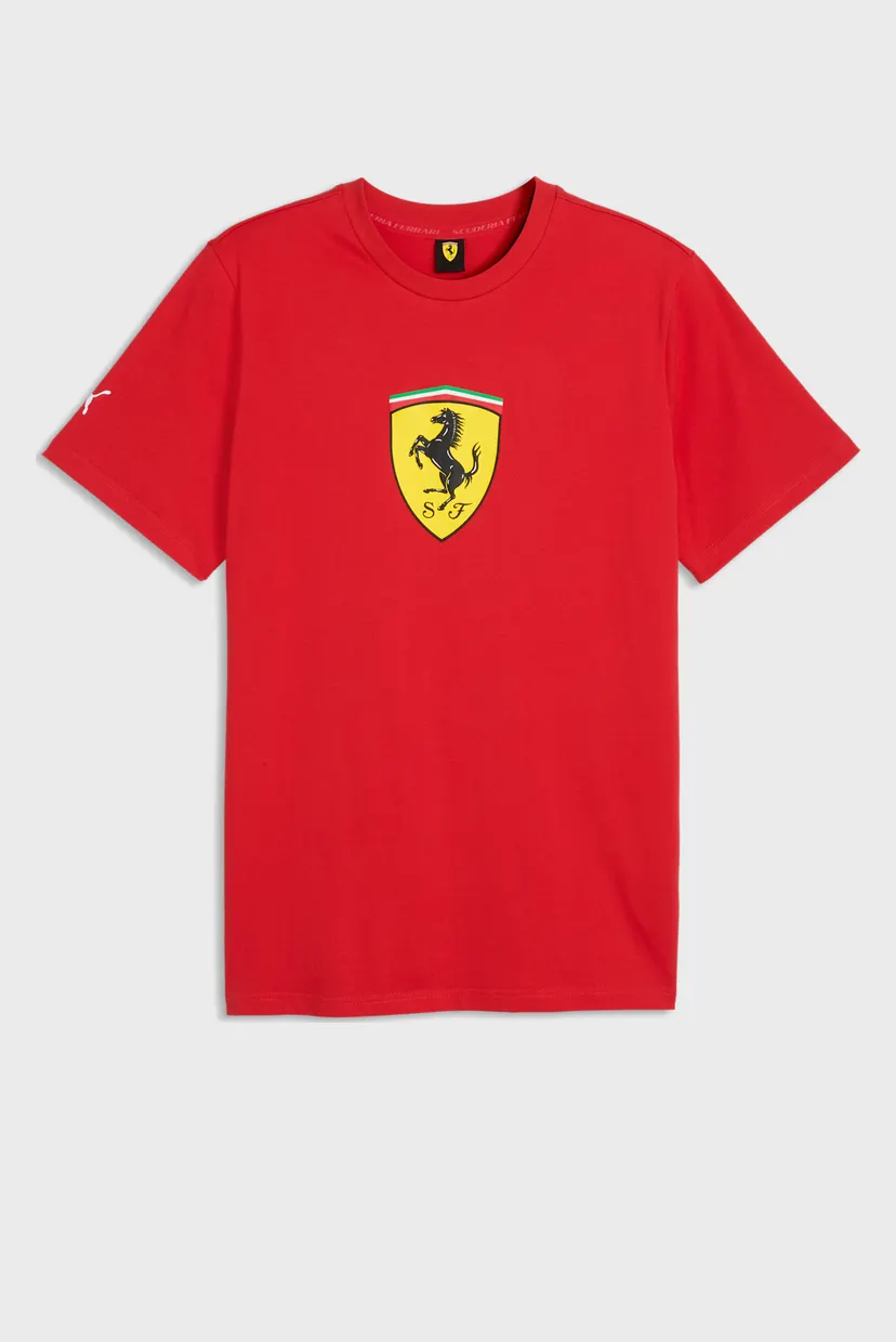 Мужская красная футболка Scuderia Ferrari Coloured Shield Tee Men 4