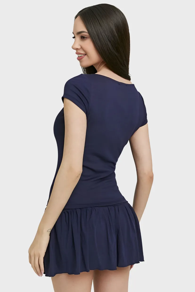 Женский темно-синий топ 3