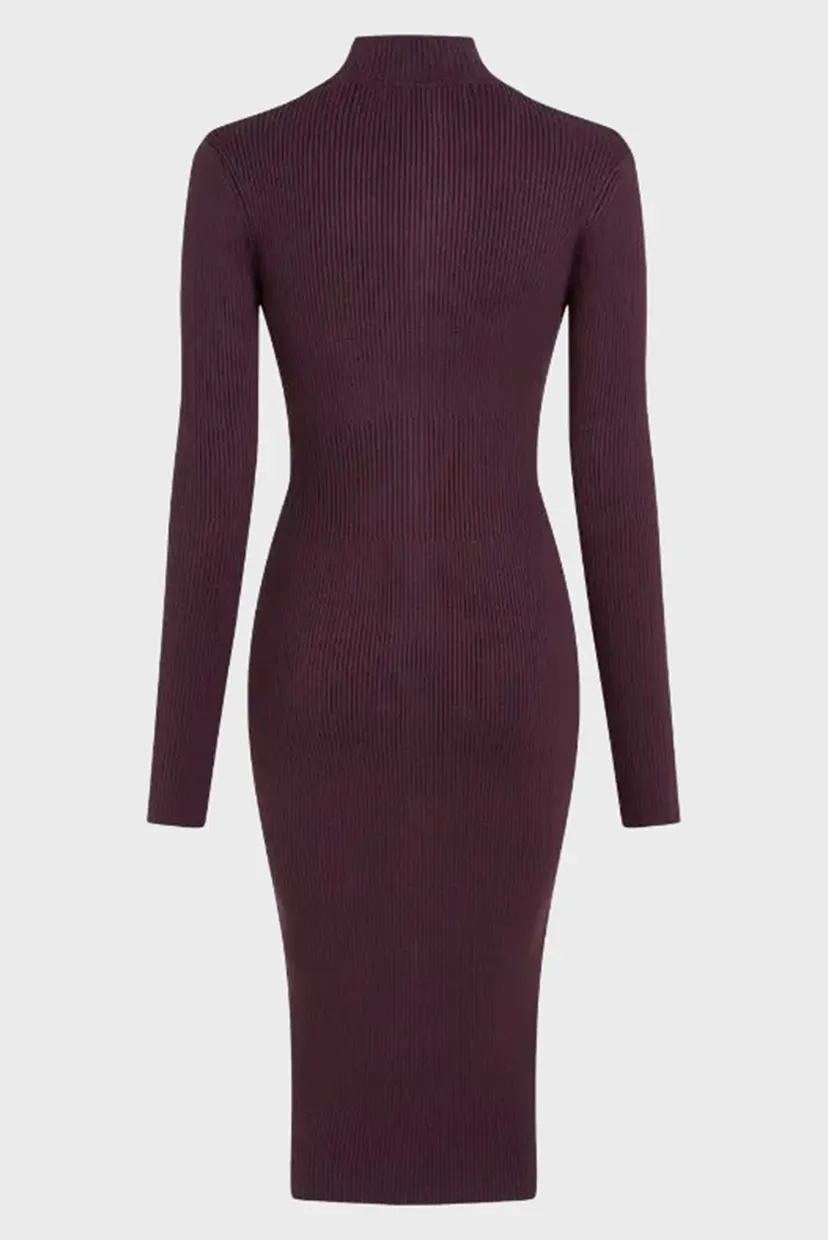 Женское фиолетовое платье knitted zip 5