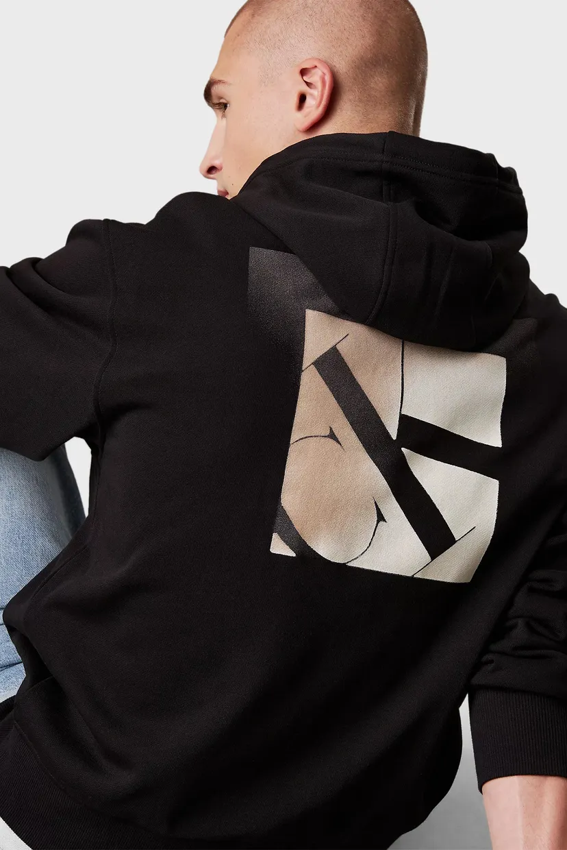 Чоловіче чорне худі SOFT LAYERED MONOGRAM 4