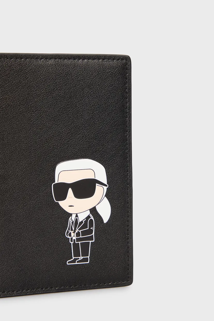 Мужская черная кожаная обложка для паспорта IKONIK 2.0 LEATHER PASS CASE 5