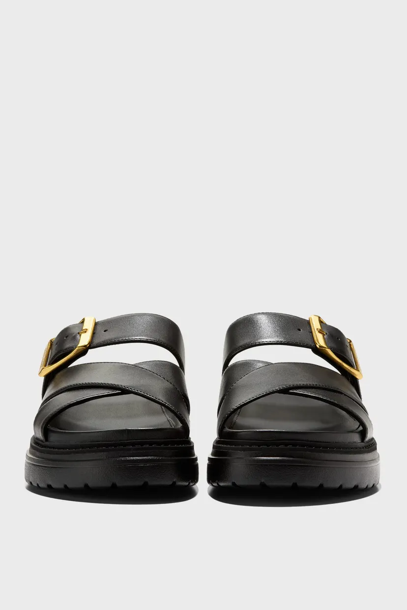Женские черные кожаные слайдеры Fraya Slide Sandals 3