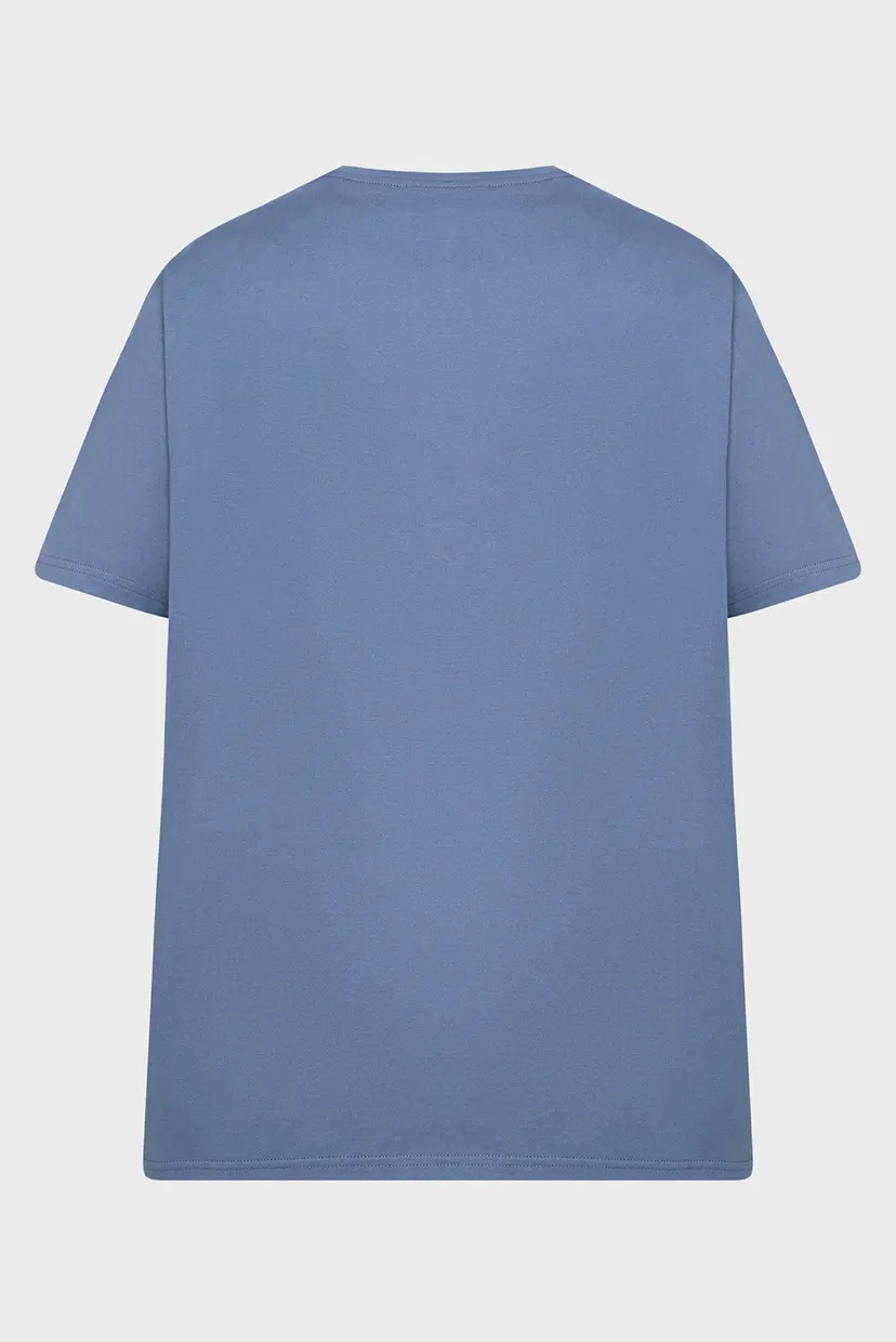 Мужская синяя футболка EMBOSSED LOGO TEE 5