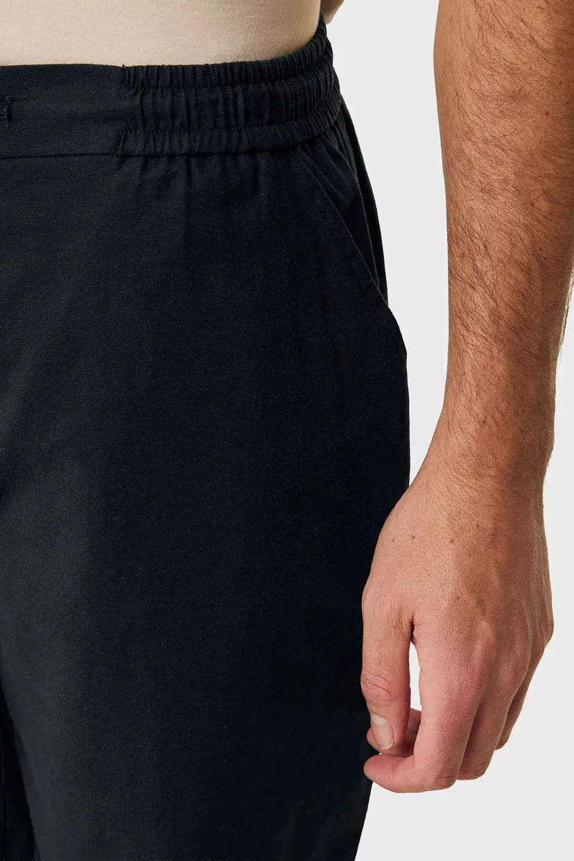 Мужские черные льняные шорты DANIEL Basic linen shorts 4