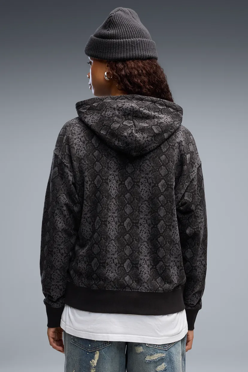 Жіноче чорне худі з візерунком Snake Pack Printed Hoodie Women 3