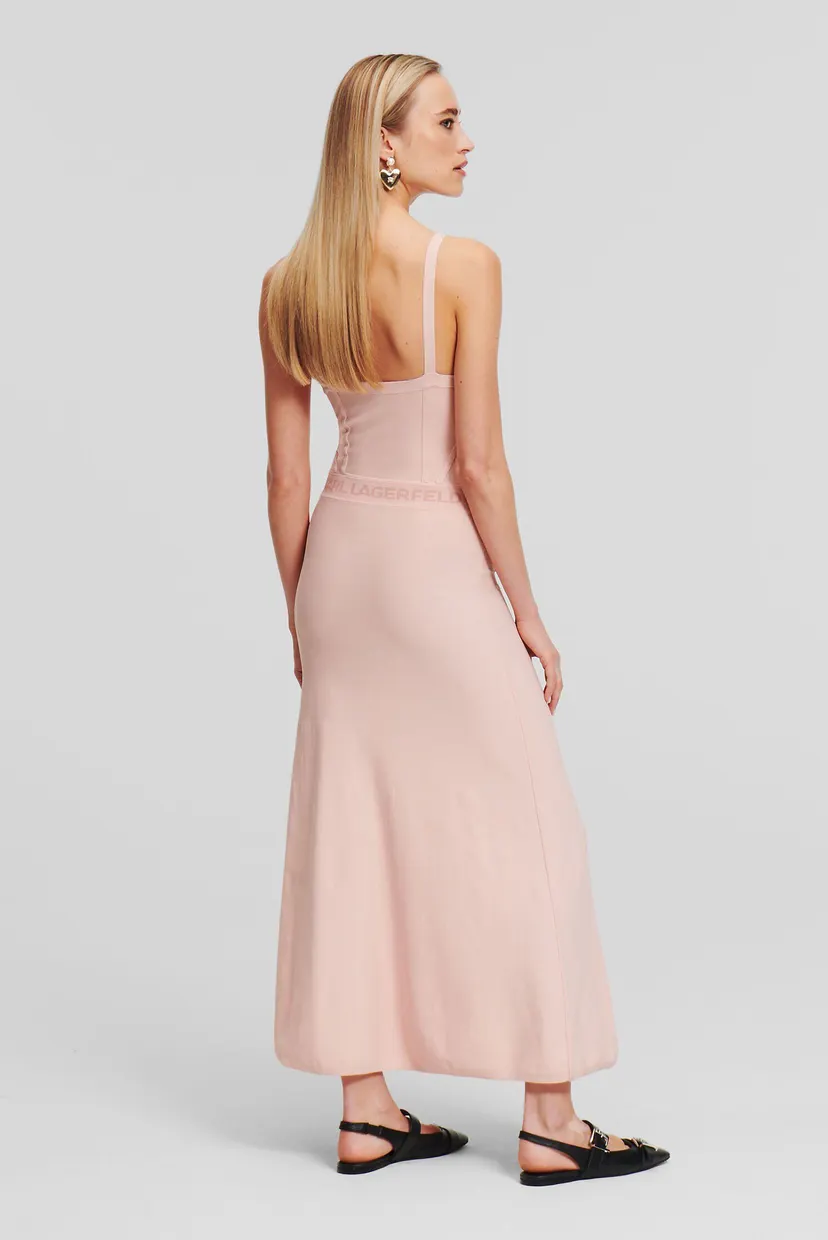 Женское розовое платье sleeveless knit dress 4
