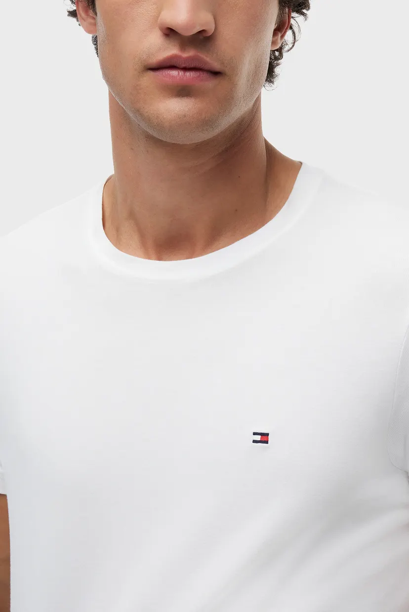 Мужская белая футболка CORE STRETCH SLIM C-NECK TEE 4