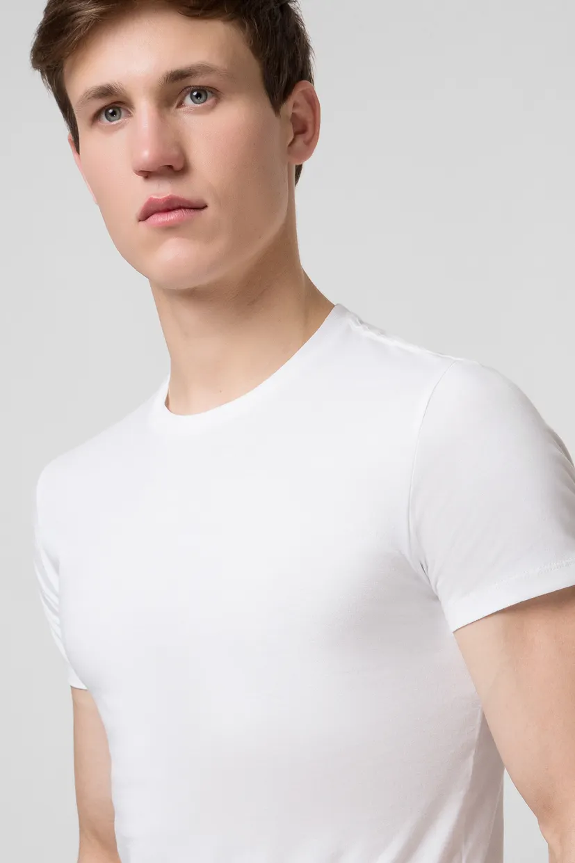 Чоловіча біла футболка (2 шт) Slim Fit 4
