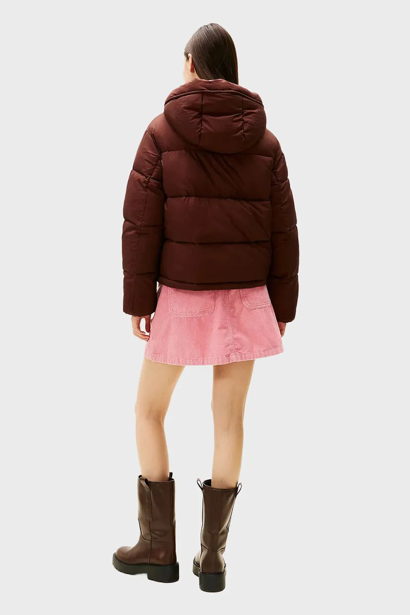 Жіноча коричнева куртка HOODED PUFFER 3