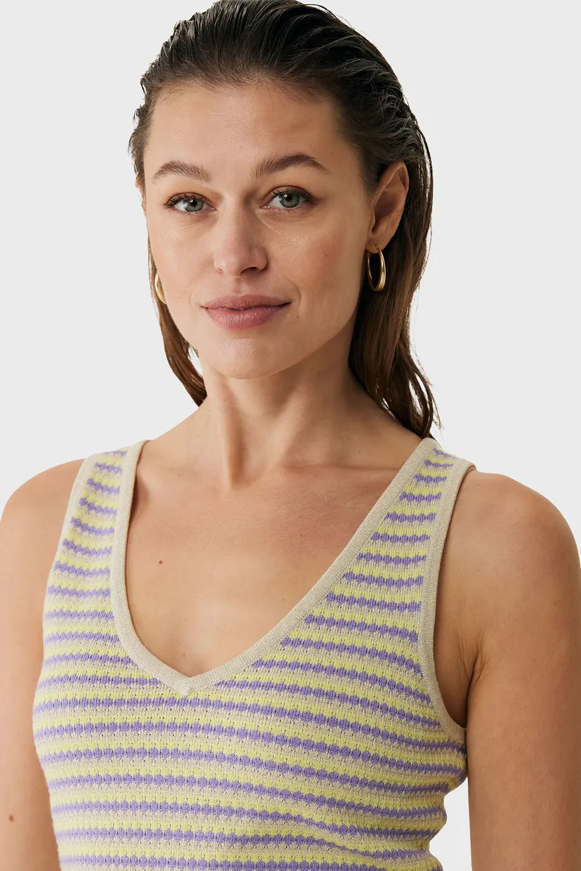 Женская майка с узором Stripe lurex knit top 4