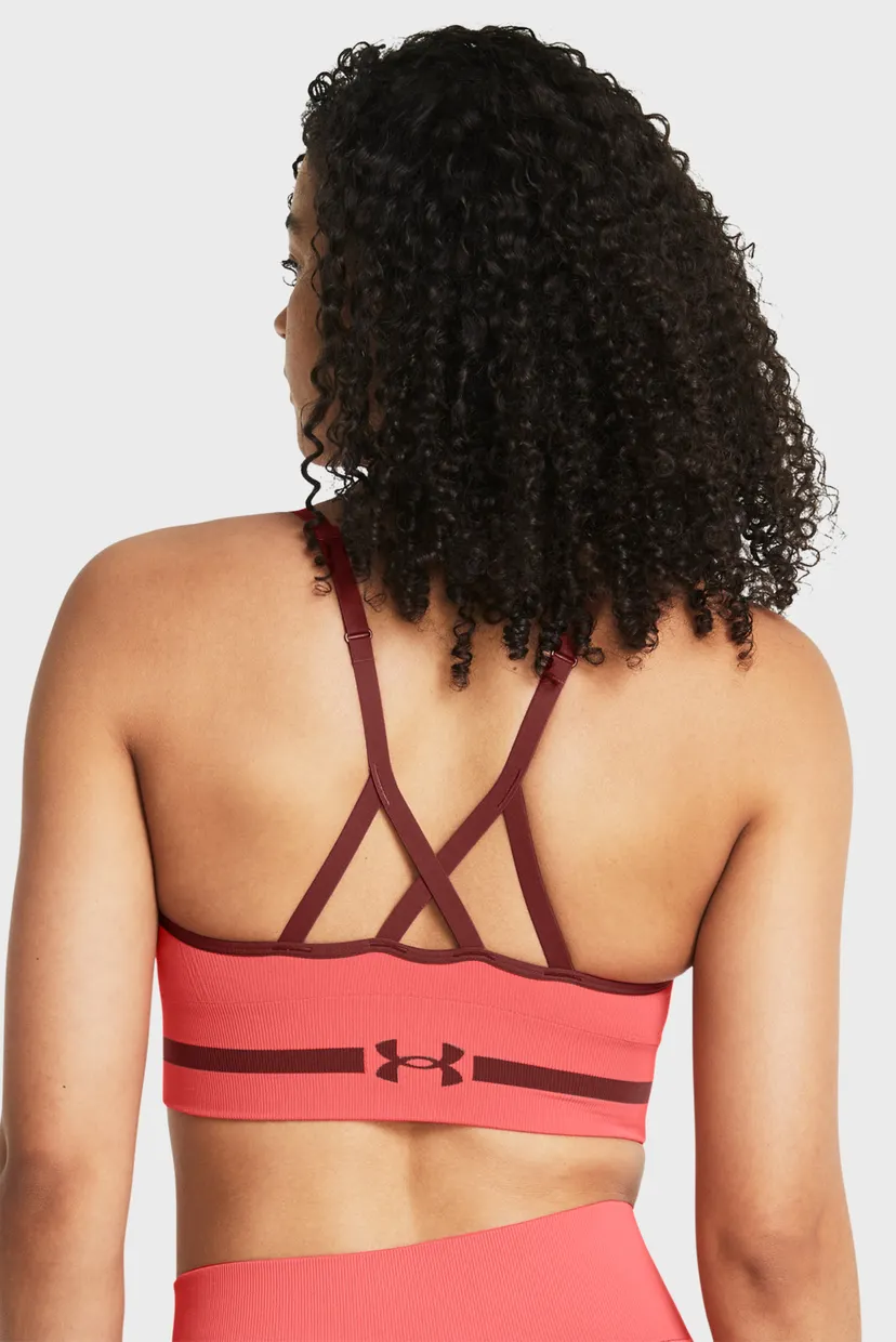 Женский коралловый топ UA Seamless Low Long Bra 5
